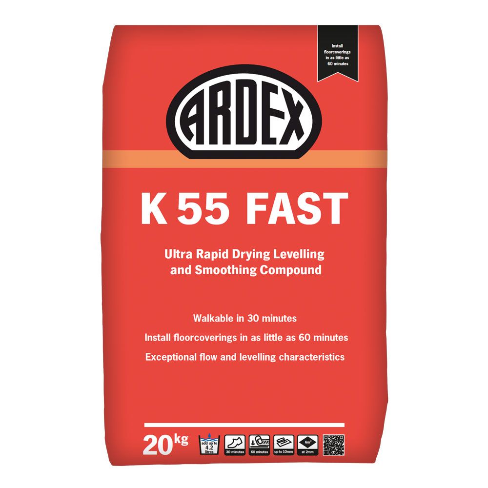 Ardex K55 Fast Drying Levelling & Smoothing Compound. (Choice of Quantity)