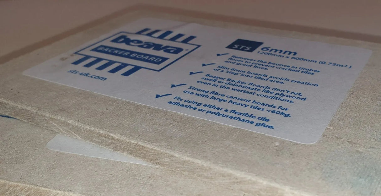 Beava 6mm Tile Backer Board. 1200mm x 600mm = 0.72m2 (7000).