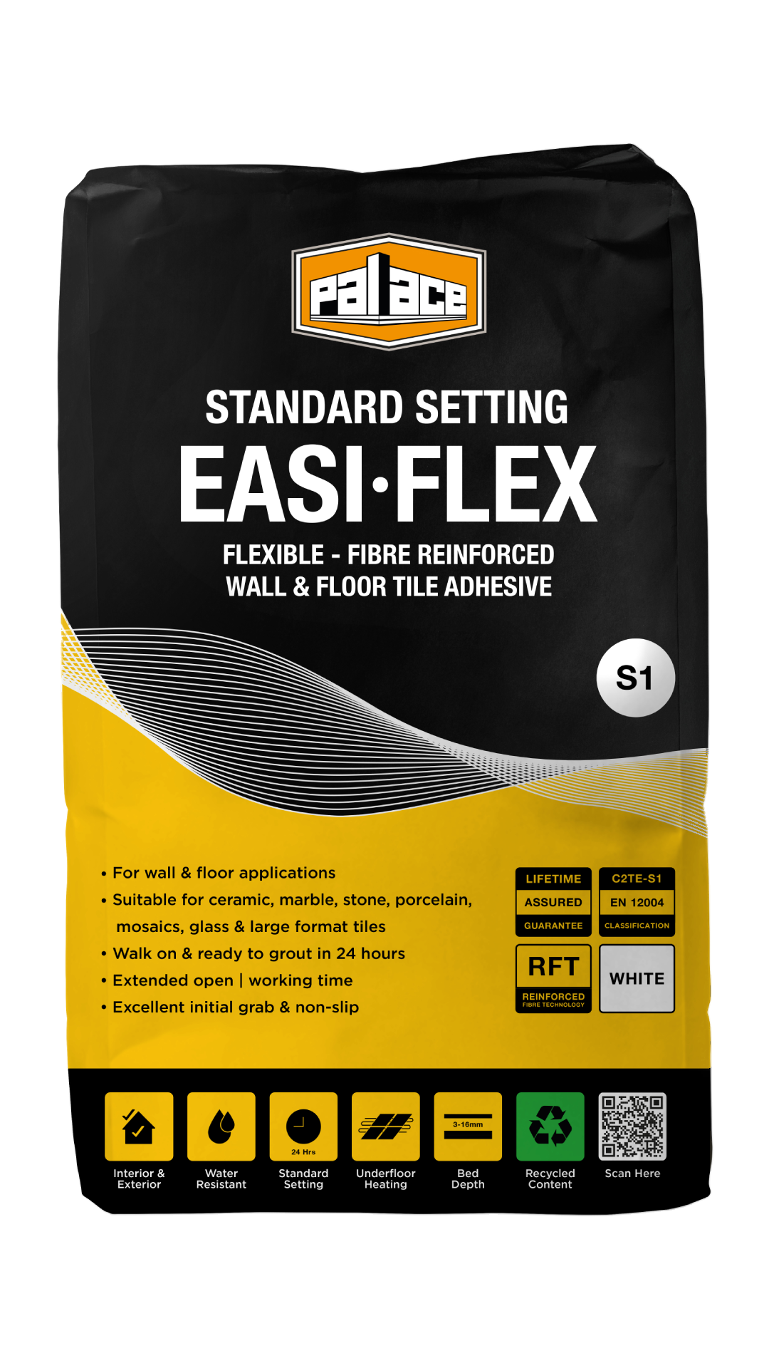 Palace Easi-Flex WHITE Standard Setting S1 Tile Adhesive 20kg (Choice of Quantity)