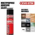 EVO Stik Multi Purpose Impact Spray Adhesive 500ml (3 x 500ml Can Pack)