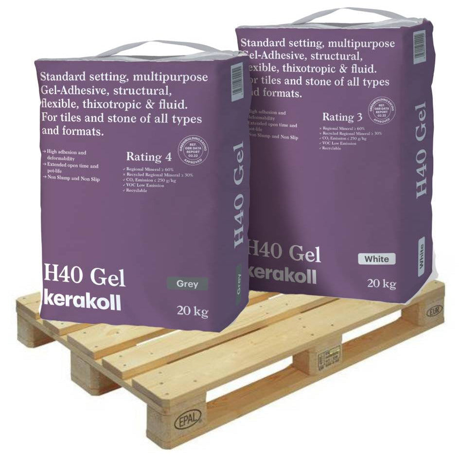 Kerakoll H40 Gel Adhesive Standard Set S1 Tile Adhesive GREY 20kg (48 Bag Full Pallet Tail Lift)
