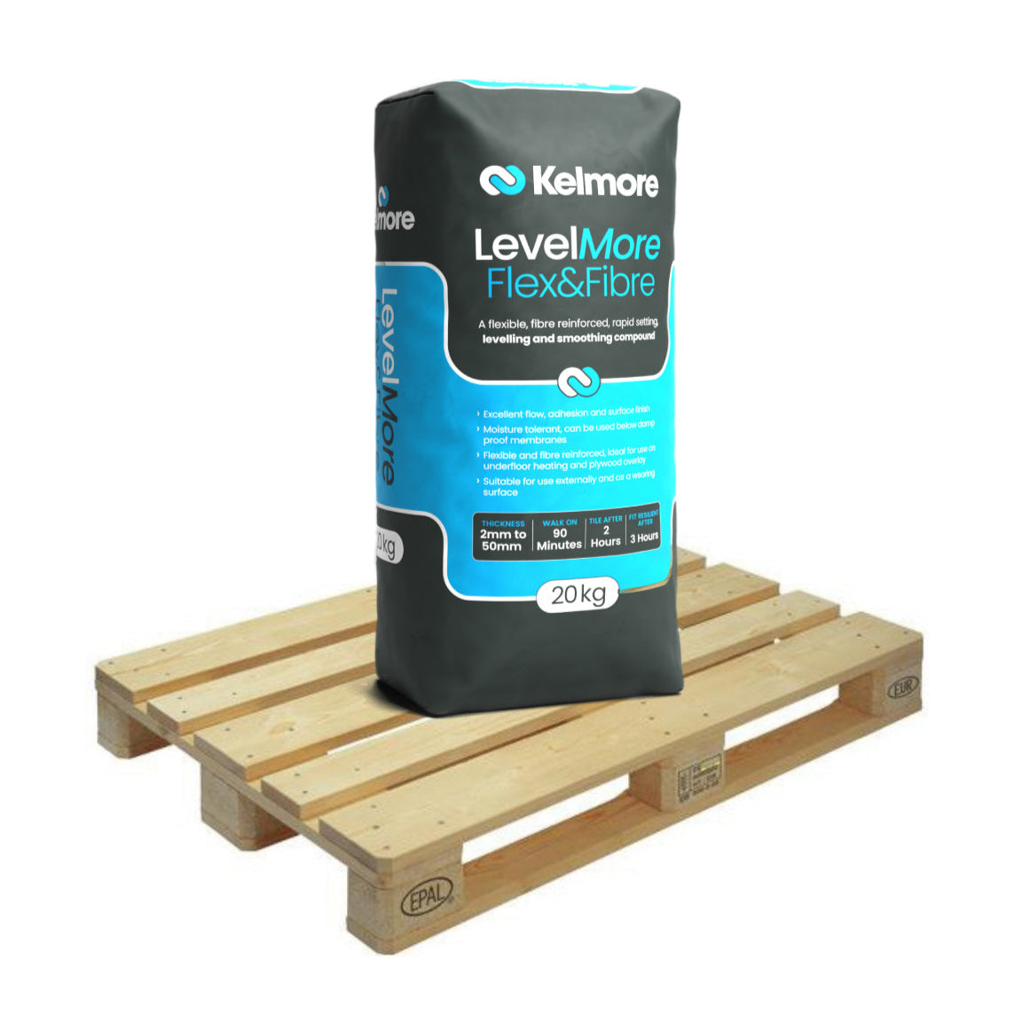 Kelmore LevelMore Flex & Fibre (12 Bag Pallet Tail Lift) Levelling Compound