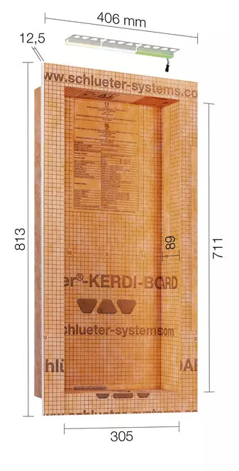 Schluter Kerdi Board NLT Niche Kit with LED Plug & Play WARM WHITE (KB12NLTP3AE1)