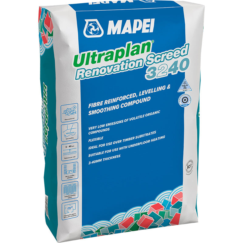 Mapei Ultraplan Renovation Screed 3240 Fibre Reinforced Self Levelling Compound 25kg (Choice of Quantities)