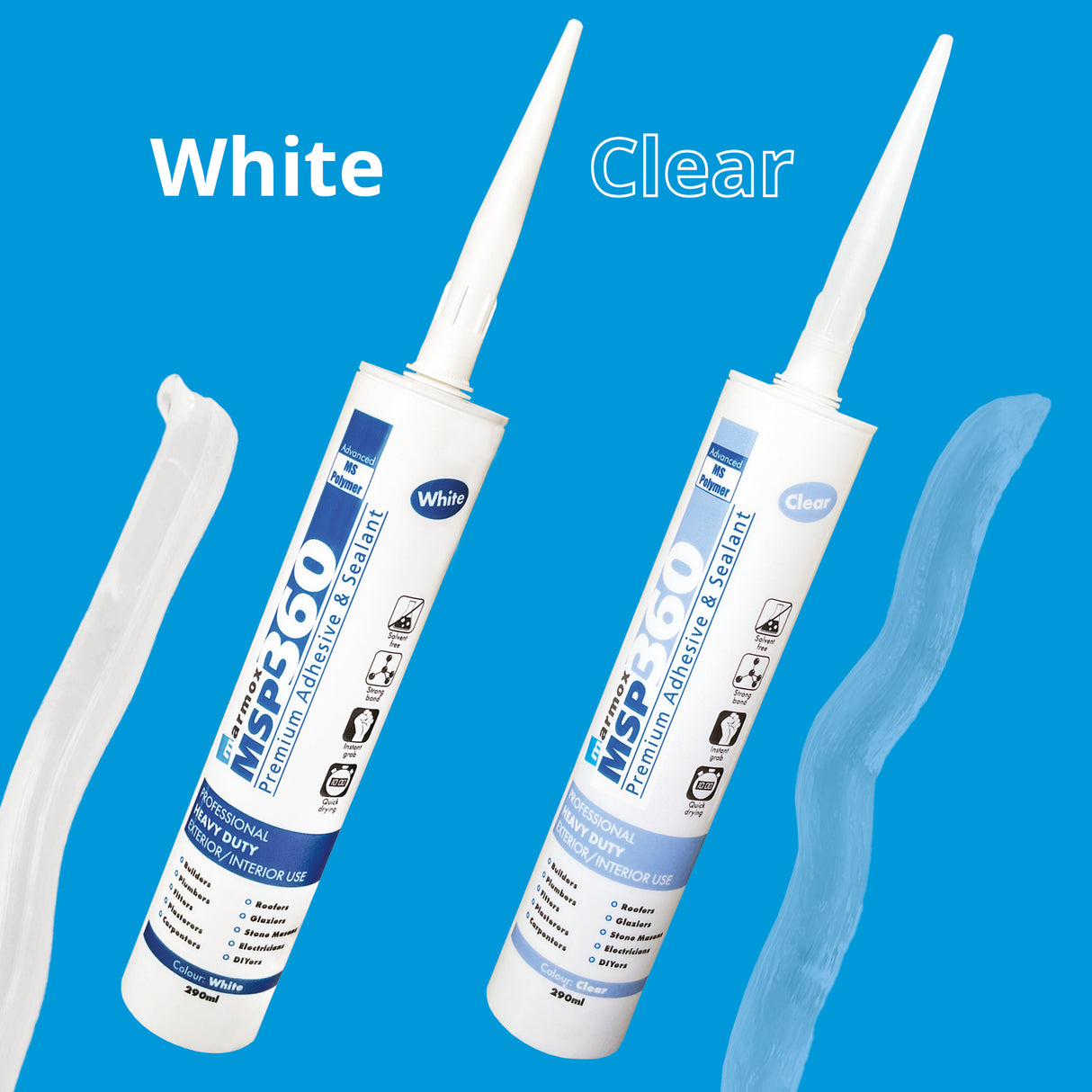 Marmox MSP360 Premium Adhesive-Sealant All In One (Choice of Colour) 290ml