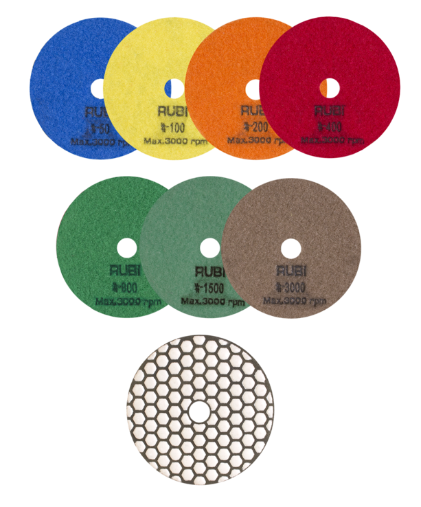 Rubi Dry Diamond Polishing Pads (Choice of Grits).