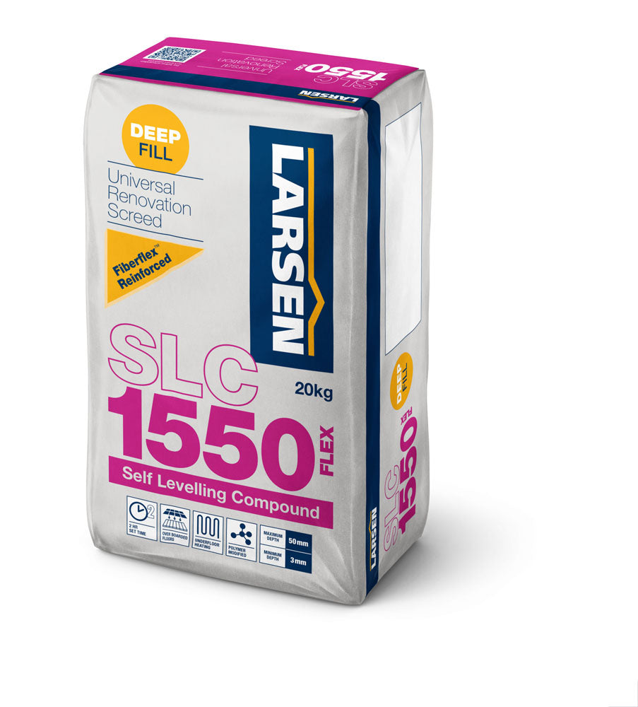 Larsen SLC1550 Rapid Set Pro Single Part Flexible Fibre Self Levelling Compound 20kg