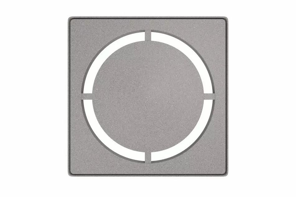 Schluter KERDI Grate and Frame Set 100mm x 100mm PURE DESIGN Textured Natural Stone Grey Stainless Steel (V2A) KD R10 TSSG D7