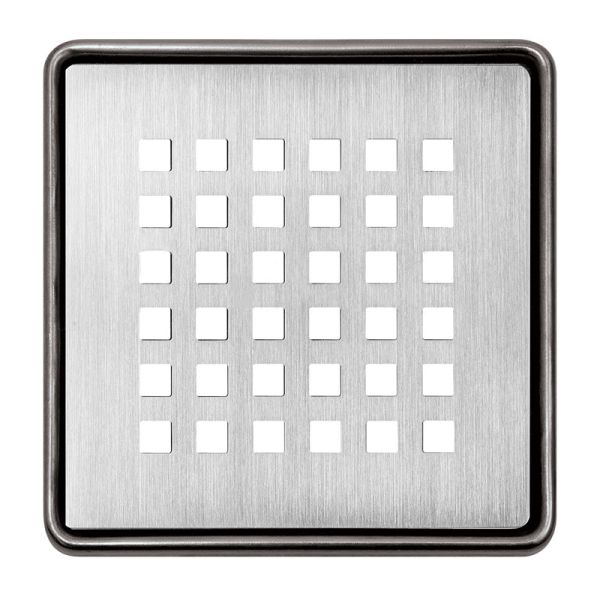 Schluter KERDI Grate and Frame Set 100mm x 100mm SQUARE DESIGN Brushed Stainless Steel (V2A) KD R10 ED3