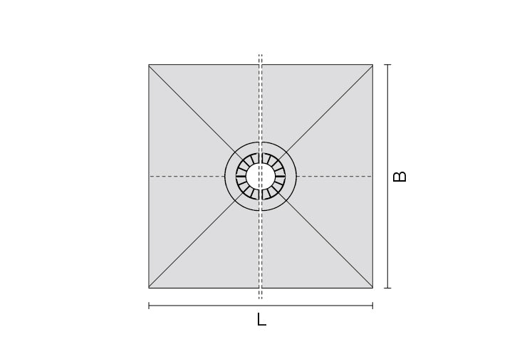 Schluter KERDI-SHOWER-T Two-Part Sloped Tray For Centre Drainage (Choice Of Size)