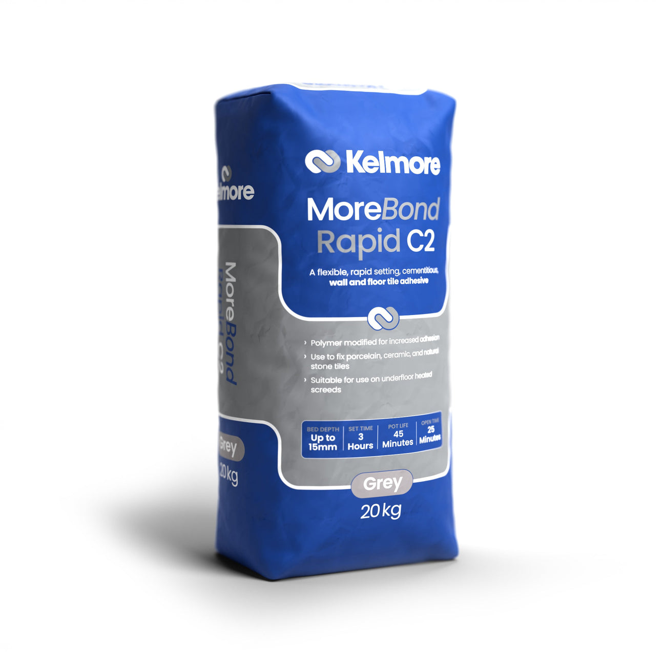 Kelmore Morebond Standard Setting C2 Tile Adhesive GREY 20kg Full Pallet (48 Bag Tail Lift)