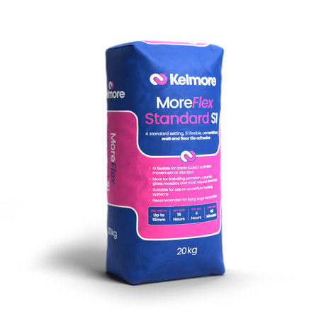 Kelmore MoreFlex S1 Standard Setting GREY Tile Adhesive (Choice of Quantities)