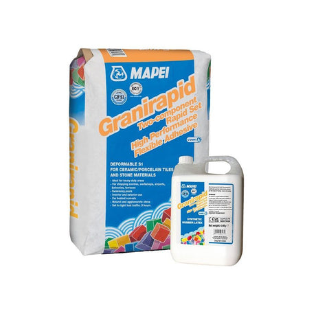 Mapei Granirapid High Performance S1 Rapid Setting Two Part Tile Adhesive WHITE (Choice of Quantities)