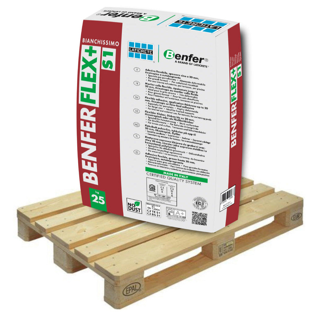 BenferFlex +S1 High Yield Standard Set Flexible Adhesive White. 25kg F ...