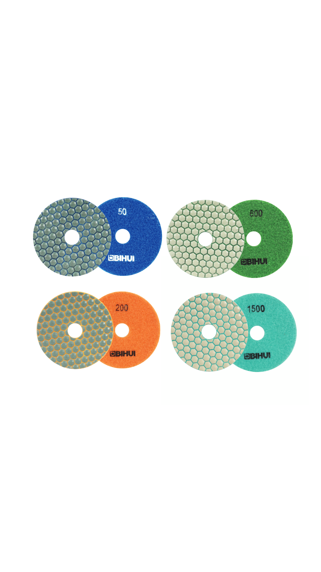 BIHUI – Dry Diamond 4” Polishing Pads (Choice of Grit).
