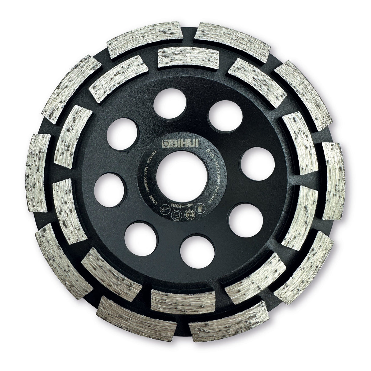 BIHUI Dual Row Diamond Grinding Wheel #35/#40 Grit 125mm BU-DCWD5