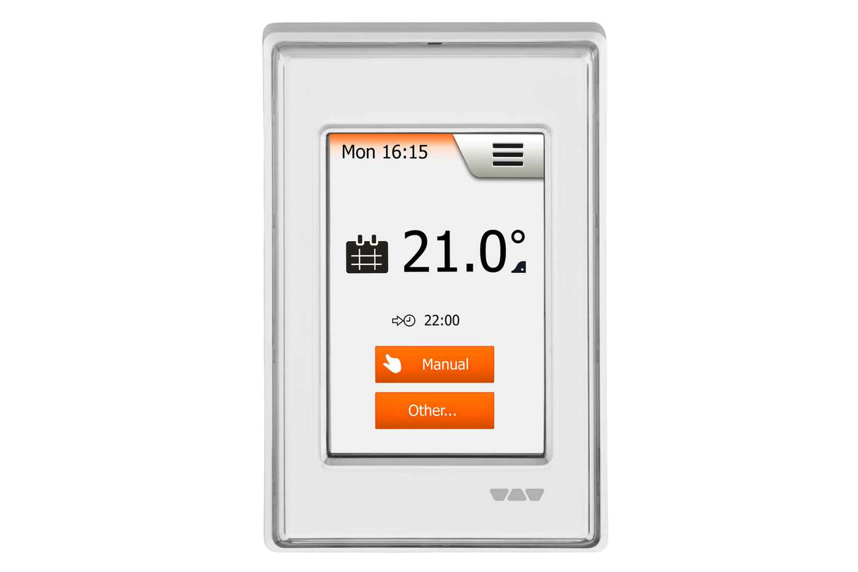 Schluter DITRA-HEAT-E-R3 Large Touchscreen Digital Thermostat. (Brilliant White) DHERT3 / BW