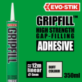 EVO STIK Gripfill Gap Filling Adhesive 350ml. (Single Tube)