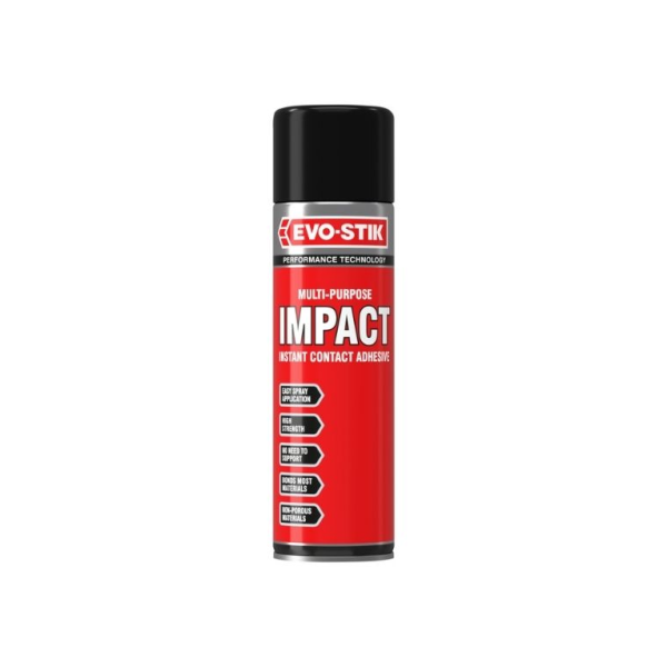 EVO Stik Multi Purpose Impact Spray Adhesive 500ml (Choice of Quantity)