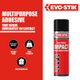 EVO Stik Multi Purpose Impact Spray Adhesive 500ml (6 x 500ml Can Pack)