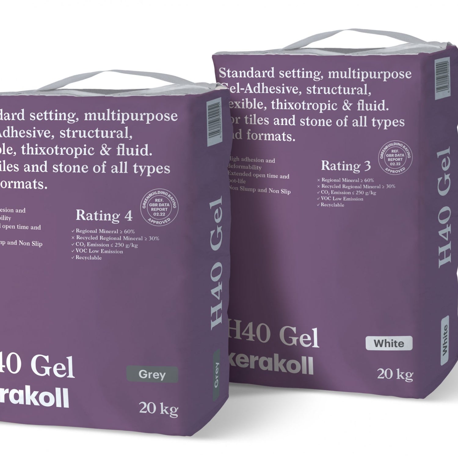 Kerakoll H40 Gel Adhesive Standard Set S1 Tile Adhesive GREY 20kg (48 Bag Full Pallet Tail Lift)