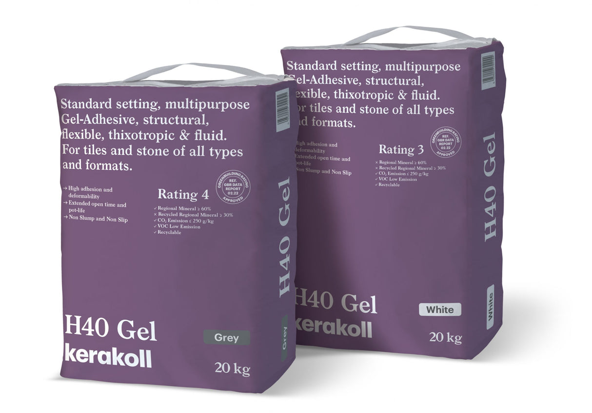 Kerakoll H40 Gel Adhesive Standard Set S1 Tile Adhesive GREY 20kg (48 Bag Full Pallet Tail Lift)