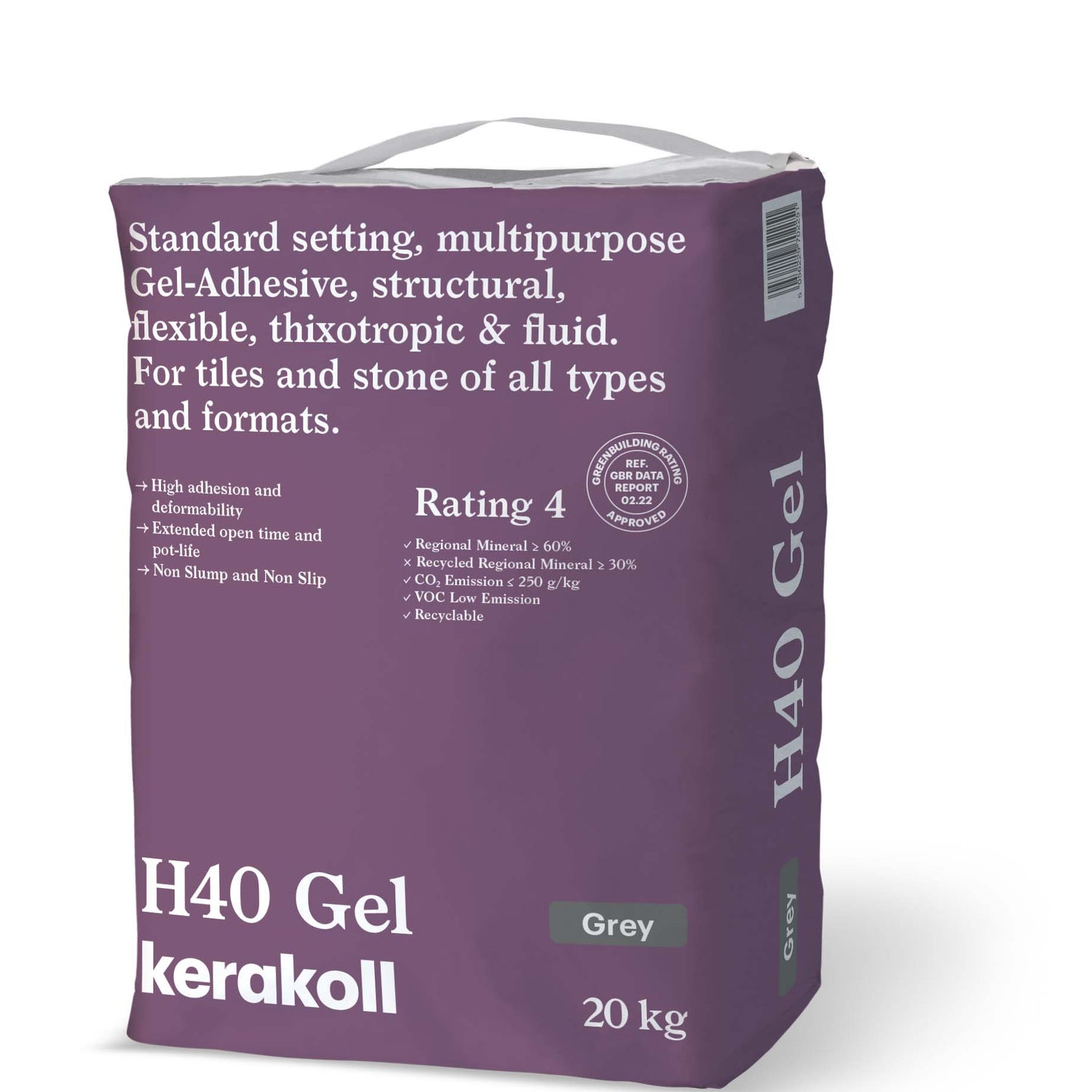 Kerakoll H40 Gel Adhesive Standard Set S1 Tile Adhesive GREY 20kg