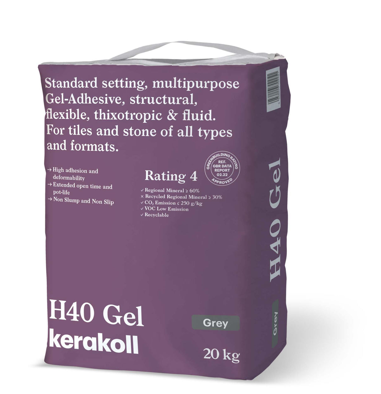 Kerakoll H40 Gel Adhesive Standard Set S1 Tile Adhesive GREY 20kg
