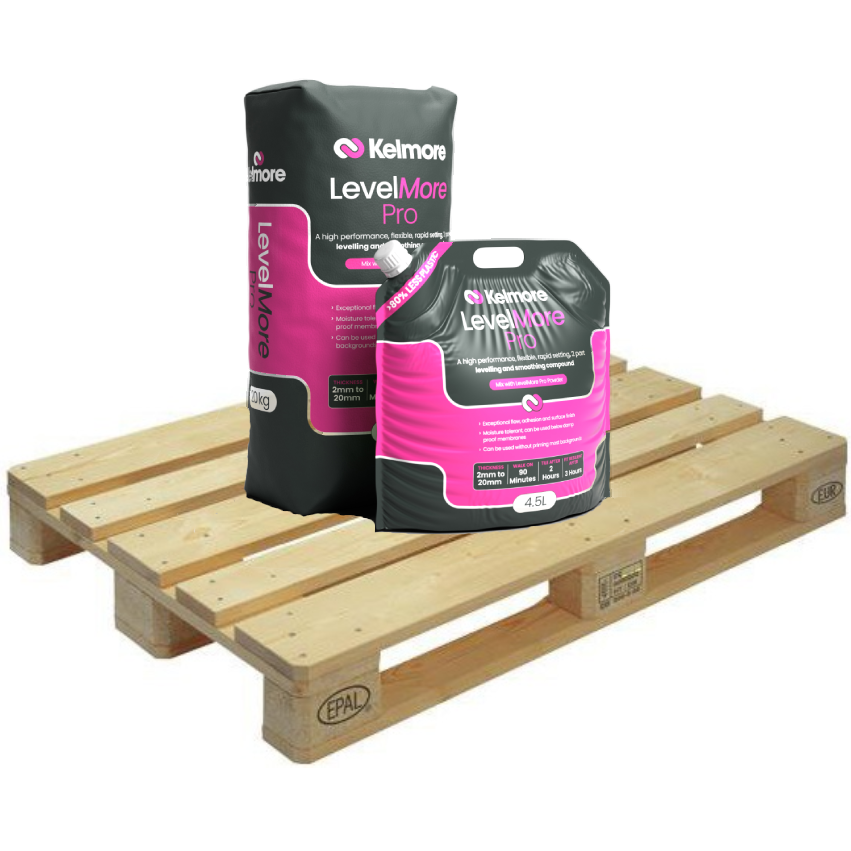 Kelmore LevelMore Pro 2 Part Levelling & Smoothing Coumpound. (40 Bag & Bottle Tail Lift)