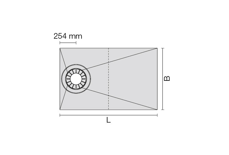 Schluter KERDI-SHOWER-TS Sloped Tray For Off-Centre Drainage 1520mm x 960mm x 28mm