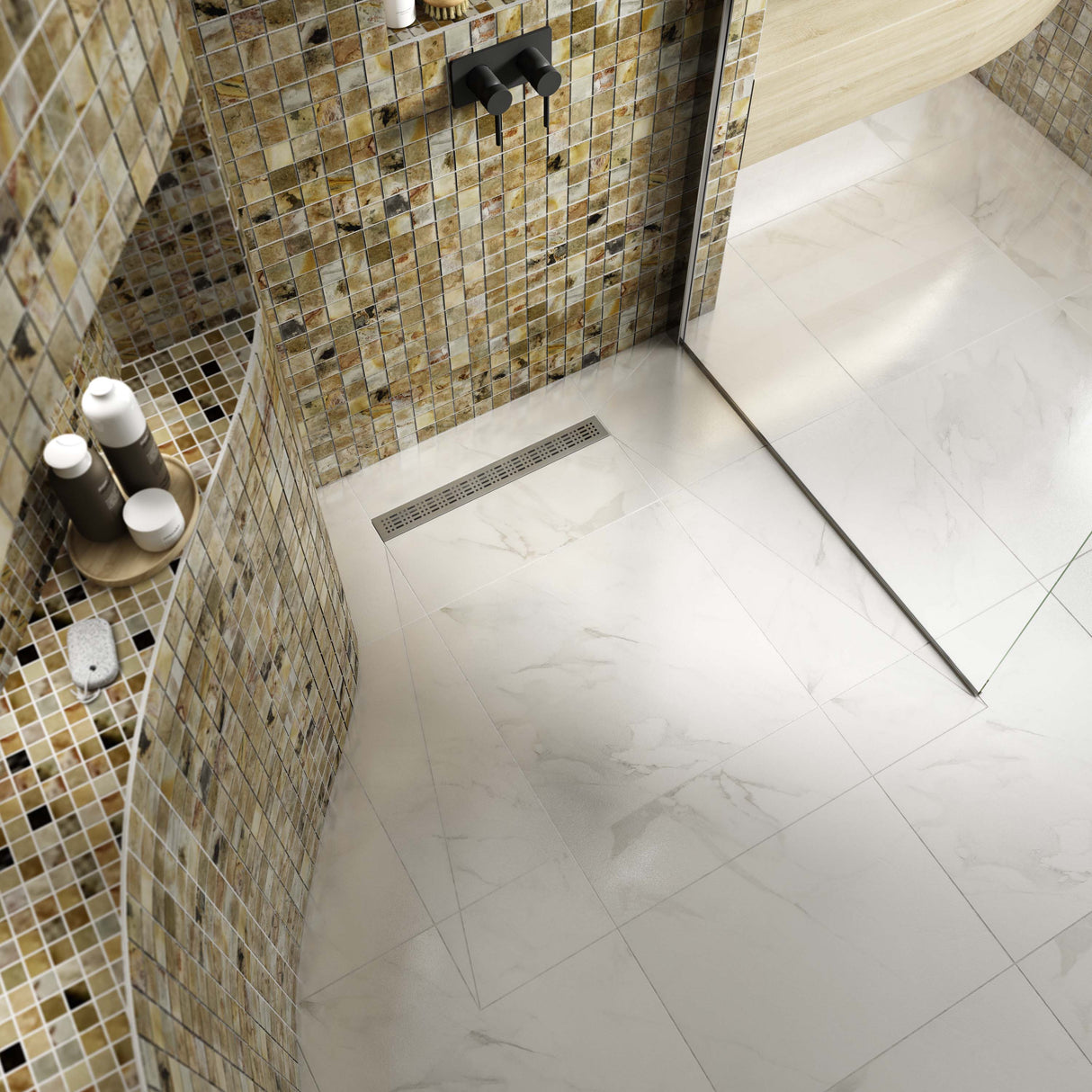Marmox Showerlay Linear Drain Offset. (Choice of Size)