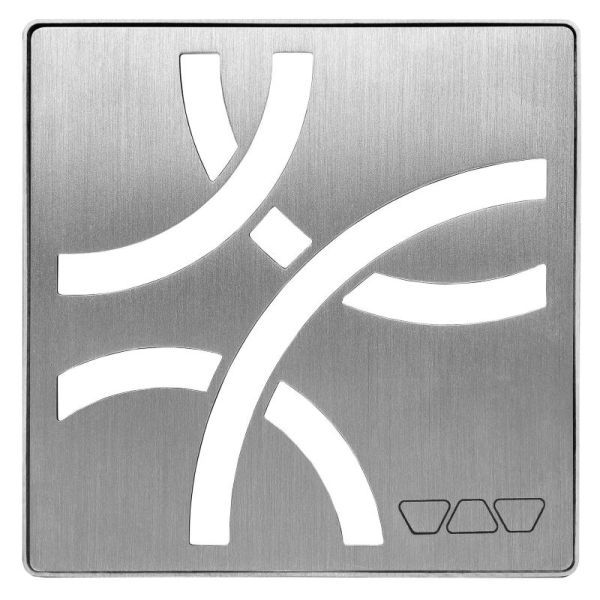 Schluter KERDI Grate and Frame Set 100mm x 100mm CURVE DESIGN Brushed Stainless Steel (V2A) KD R10 EB D6 (Choice of Finish)