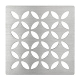 Schluter KERDI Grate and Frame Set 100mm x 100mm FLORAL DESIGN Brushed Stainless Steel (V2A) KD R10 EB D5 (Choice of Finish)