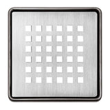 Schluter KERDI Grate and Frame Set 100mm x 100mm SQUARE DESIGN Brushed Stainless Steel (V2A) KD R10 ED3