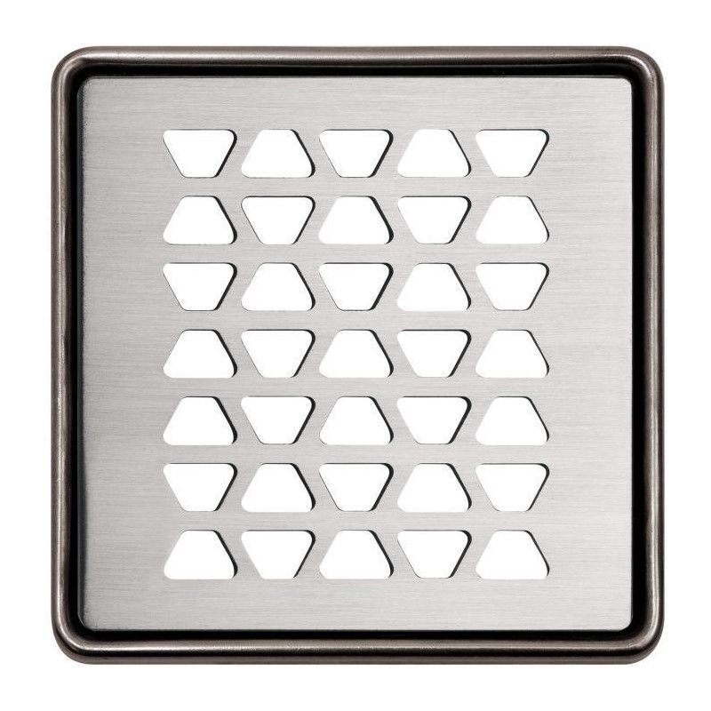 Schluter KERDI Grate and Frame Set 100mm x 100mm TRAPEZOID DESIGN Brushed Stainless Steel (V2A) KD R10 EB D2