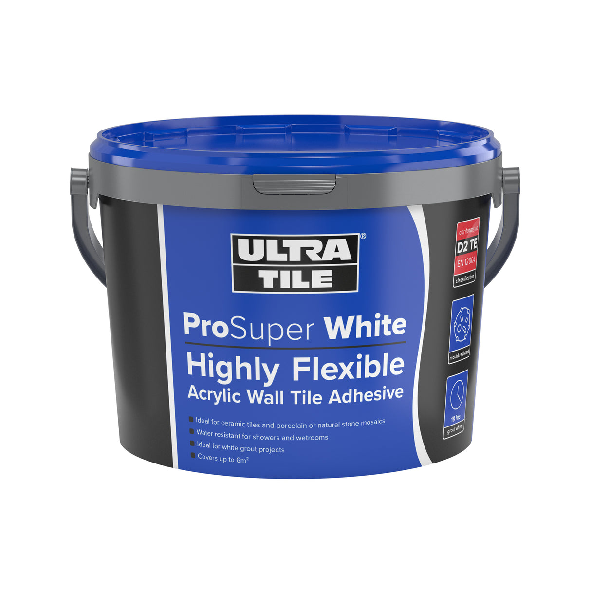 Ultra ProSuper White Highly Flexible Acrylic Wall Tile Adhesive 15kg
