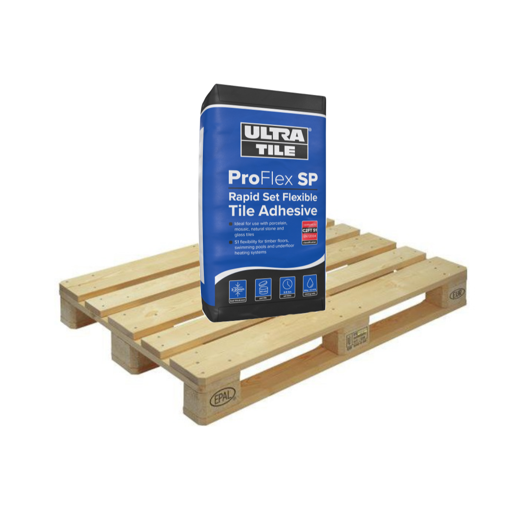 Ultra ProFlex SP Rapid Set Flexible S1 Tile Adhesive GREY 20kg Full Pallet (54 Bags Tail Lift Pallet)