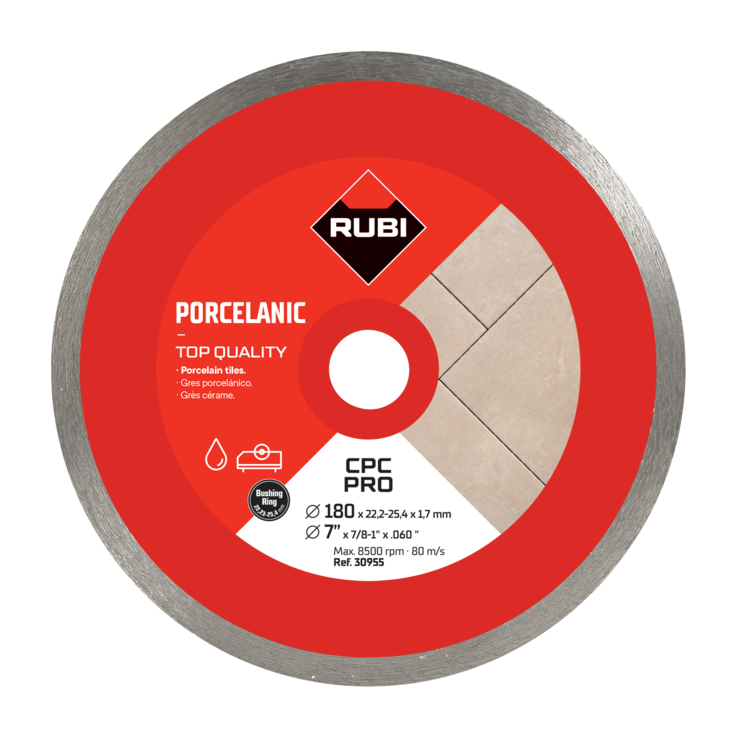Rubi CPC Pro Diamond Blade For Cutting Porcelain (Choice of Size)