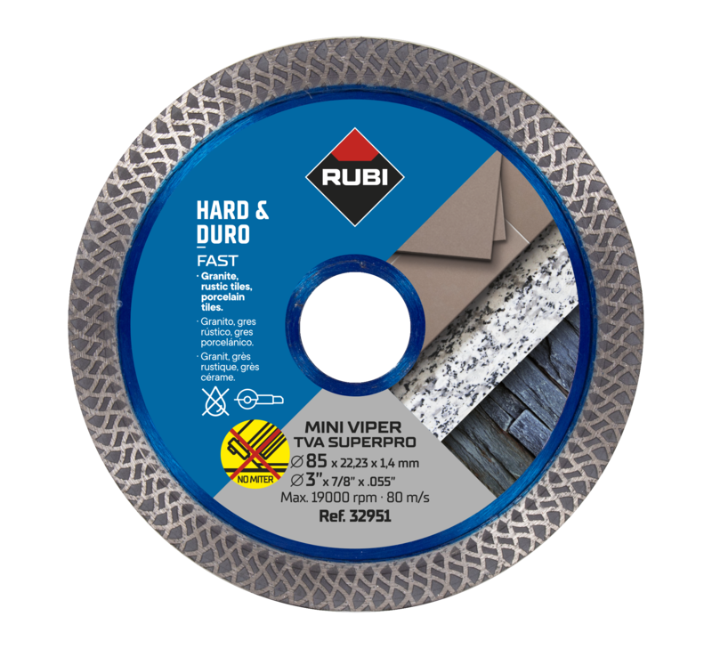 Rubi TVA Turbo MINI Viper SUPERPRO Diamond Blade (85mm x 1.4mm x 22.2mm) 32951